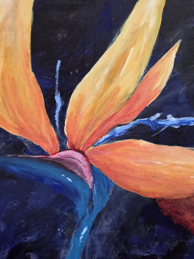 Colourful, Flower acrylic painting home decor